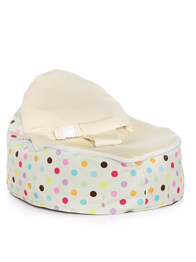 Sprinkles design Snuggle Pod baby beanbag by Chibebe with swappable Cream seat