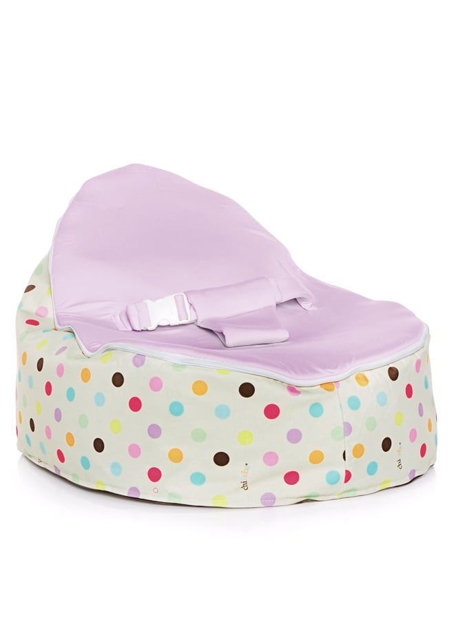 Sprinkles design Snuggle Pod baby beanbag by Chibebe with swappable Purple Grape seat